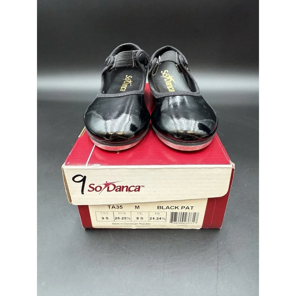 Dance Costume So Danca TA35  Black Tap USA Sz 9S Tap Dance‎ Shoes EUC